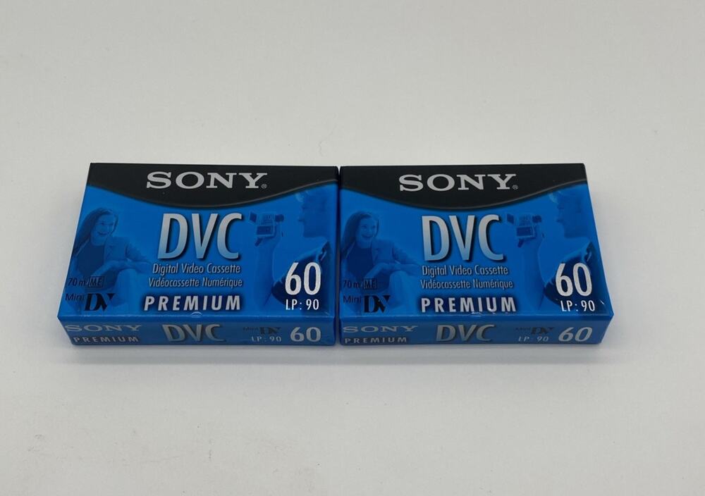 Sony DVC Digital Video Mini DV Premium Cassette Tape - 60 Min LP-90 Lot Of 2
